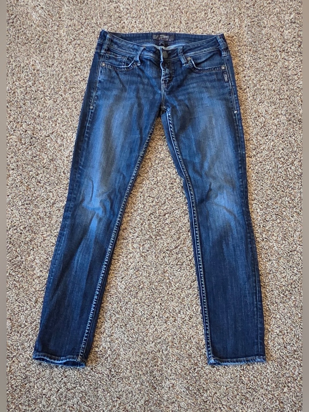 Women’s Silver Aiko Ankle Skinny Western Glove Works Jeans Size